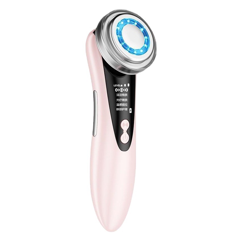 Fabricante al por mayor, luz de color portátil para el hogar, instrumento de introducción para rejuvenecimiento de la piel cálida, masajeador de vibración facial, instrumento de belleza de burbujas pequeñas