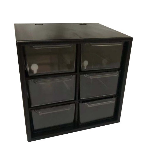 Caja organizadora de escritorio Jiugongge — transparente, con cajones múltiples para joyas, cosméticos o papelería, venta al por mayor