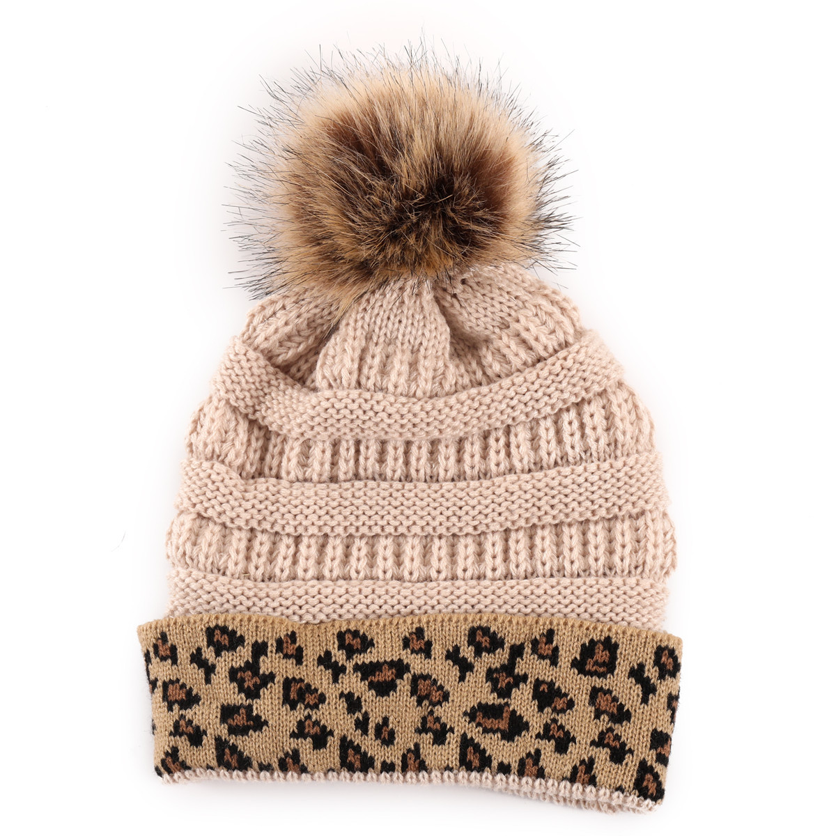 Mujeres Moda Leopardo Pompones Prensado Gorro De Lana display picture 36