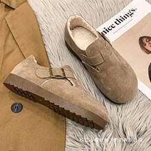 秋冬2025新款百搭厚底勃肯复古单鞋脚蹬加绒显瘦鞋子女勃肯鞋女潮