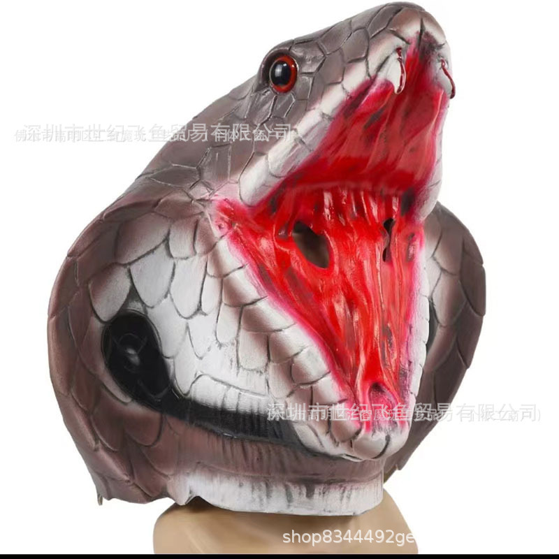 Halloween máscara de cobra animal horror serpiente látex capas Halloween horror simulación animal accesorios de vestuario