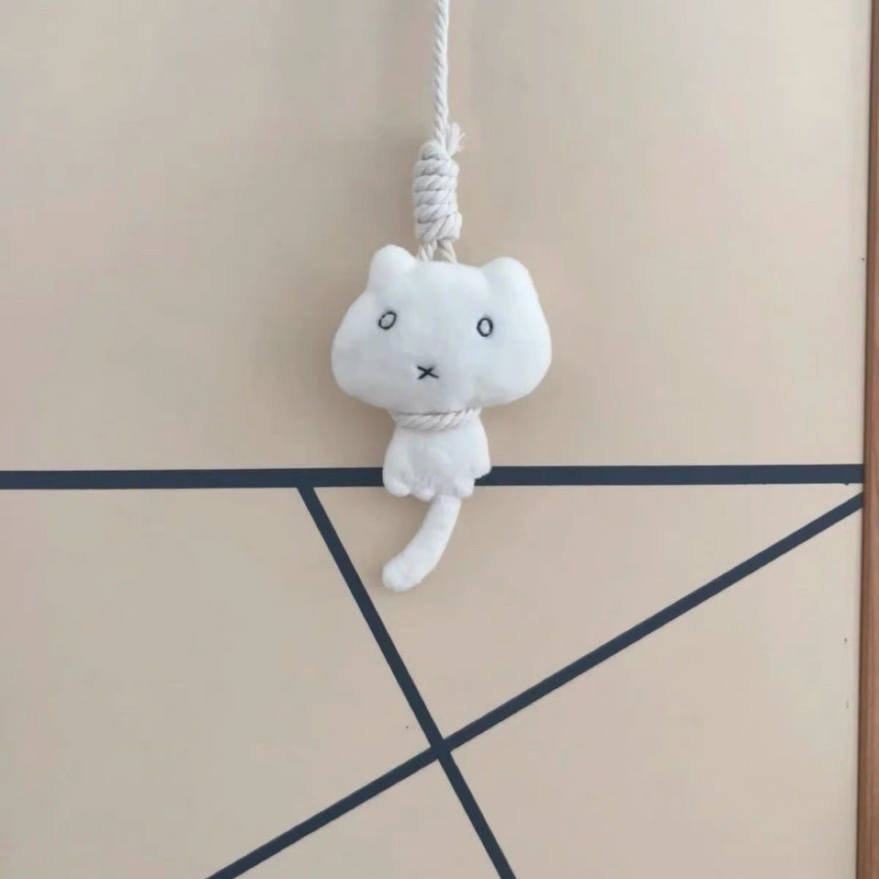 매달린 새끼 고양이 [흰색 매달린 밧줄 스타일]