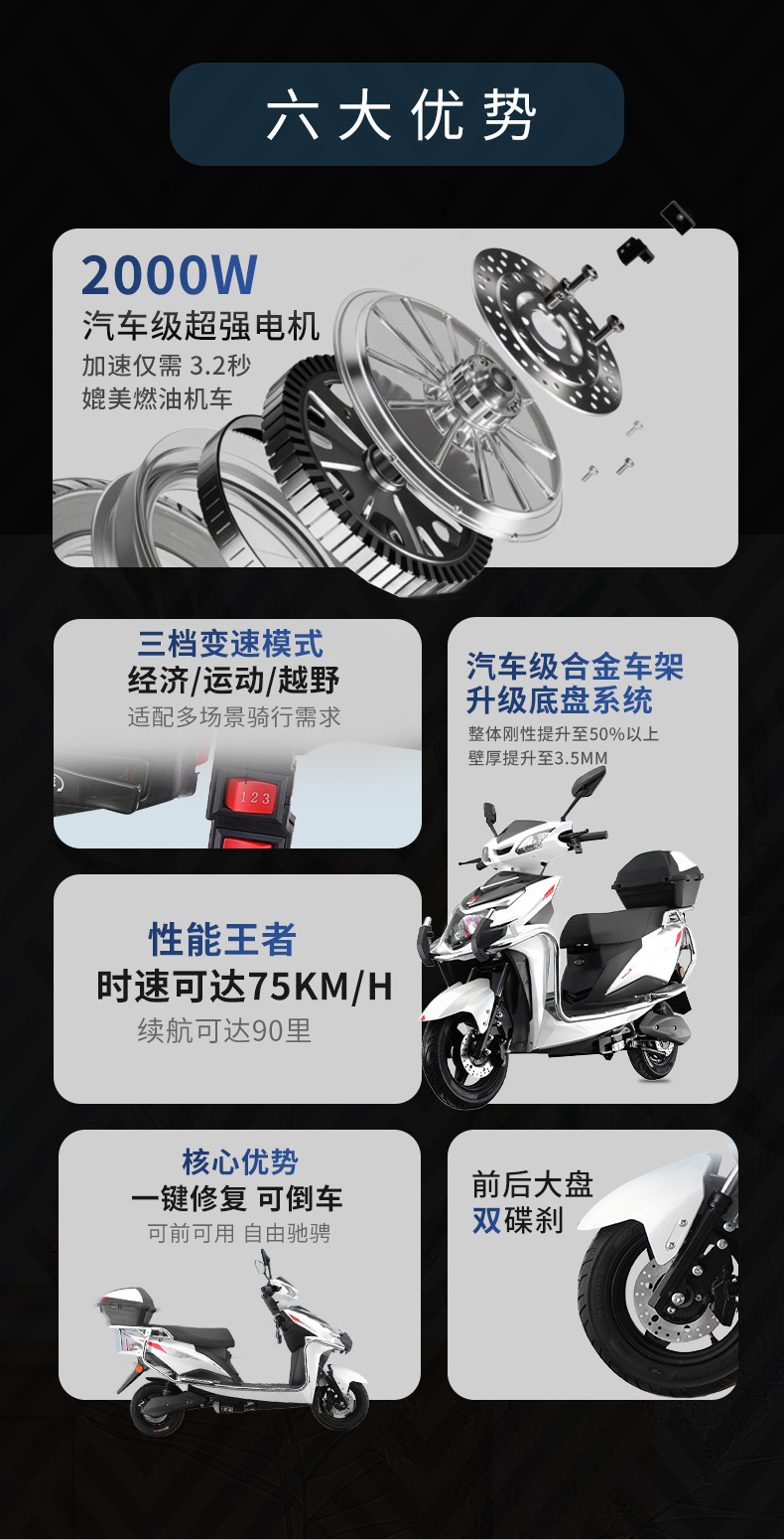Cross-Border War God Electric Vehicle Electric Motorcycle Adult Men and Women Pedal Takeaway Climbing Electric Motorcycle Commuting Electric Vehicle Batch