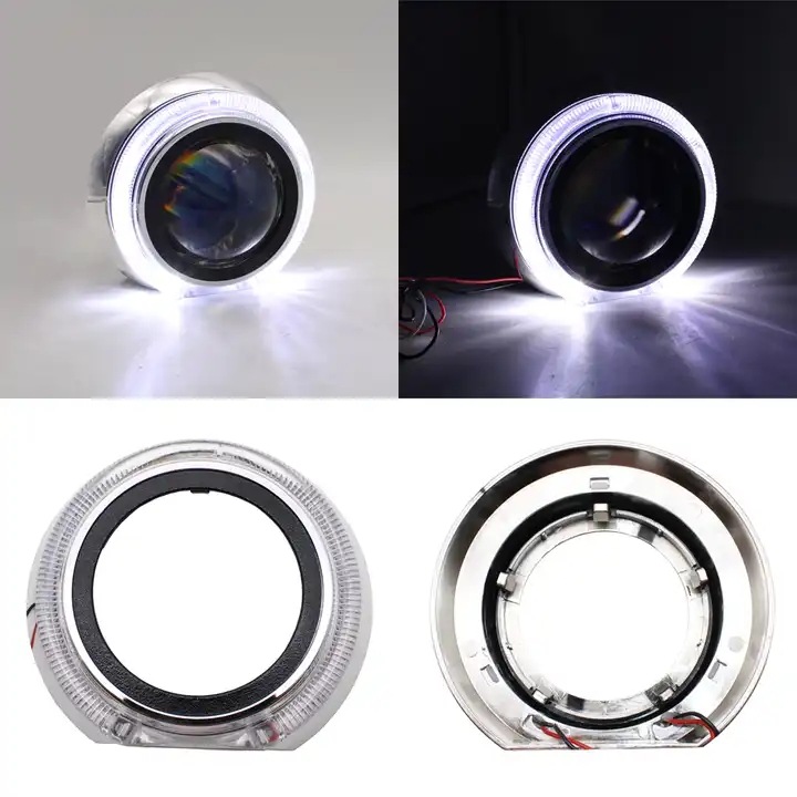 Modificación de la lente 3.0-inch Tiguan guía de luz cubierta decorativa integrada LED Ángel ojo apertura Hood