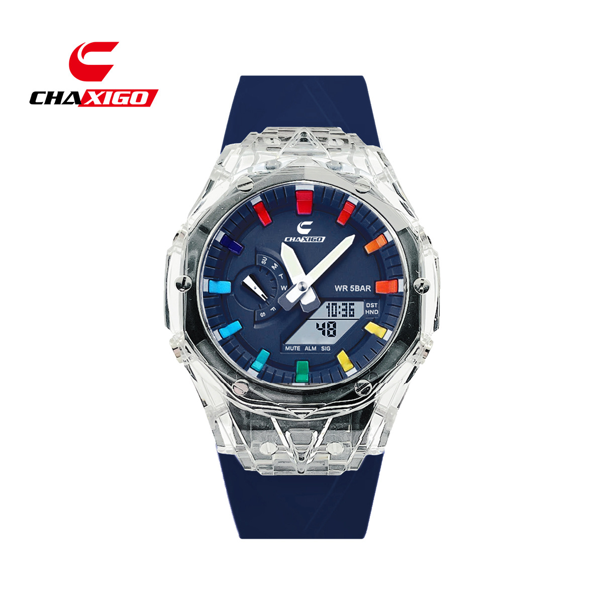CHAXIGO nuevo estilo de moda transparente día a día viaje viaje práctico reloj impermeable