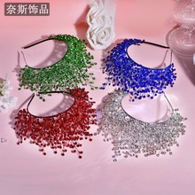 奈斯NS234 欧美风圣诞红色主题高颅顶高级感发箍皇冠水钻头饰批发