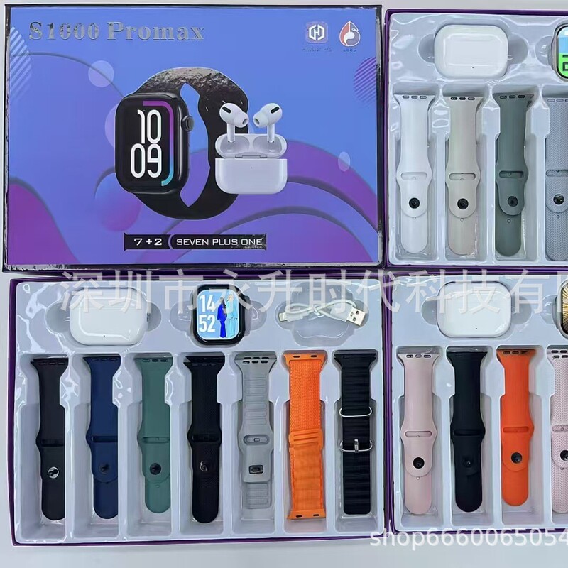 S10 Export New Model S1000Promax Set 7 Straps Tws Headset Bluetooth Smart Watch Hiwatchpro S10 Export New Model S1000Promax Set 7 Straps Tws Headset Bluetooth Smart Watch Hiwatchpro
