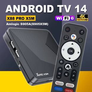 X88 PRO X5M приставка для ТВ, Wi-Fi 6, Android 14, сетевой плеер 4K HD