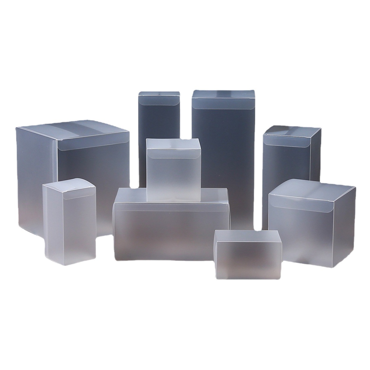 JX spot PVC caja transparente caja de embalaje personalizado PP esmerilado plástico caja de plástico PET pequeña caja de ampolla de regalo personalizada