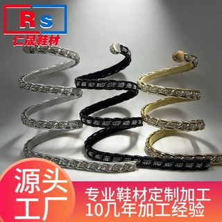 蛇形缠绕脚编织小三排水钻弹簧女高跟鞋凉鞋鞋扣鞋带配件免系鞋带