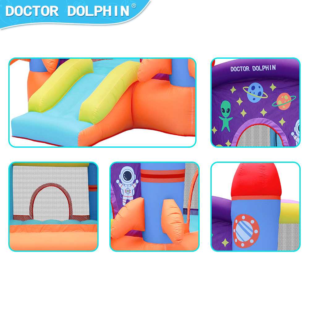 Doctor Delfín | Castillo inflable infantil para interiores, pequeño, plegable y portátil.