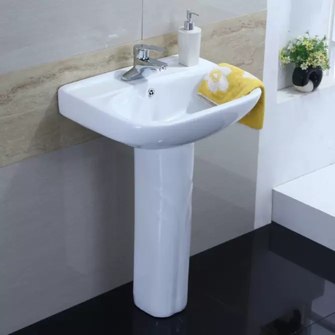 厂家直销分体式台上盆柱盆 陶瓷立柱盆 艺术立柱盆供应工程酒店