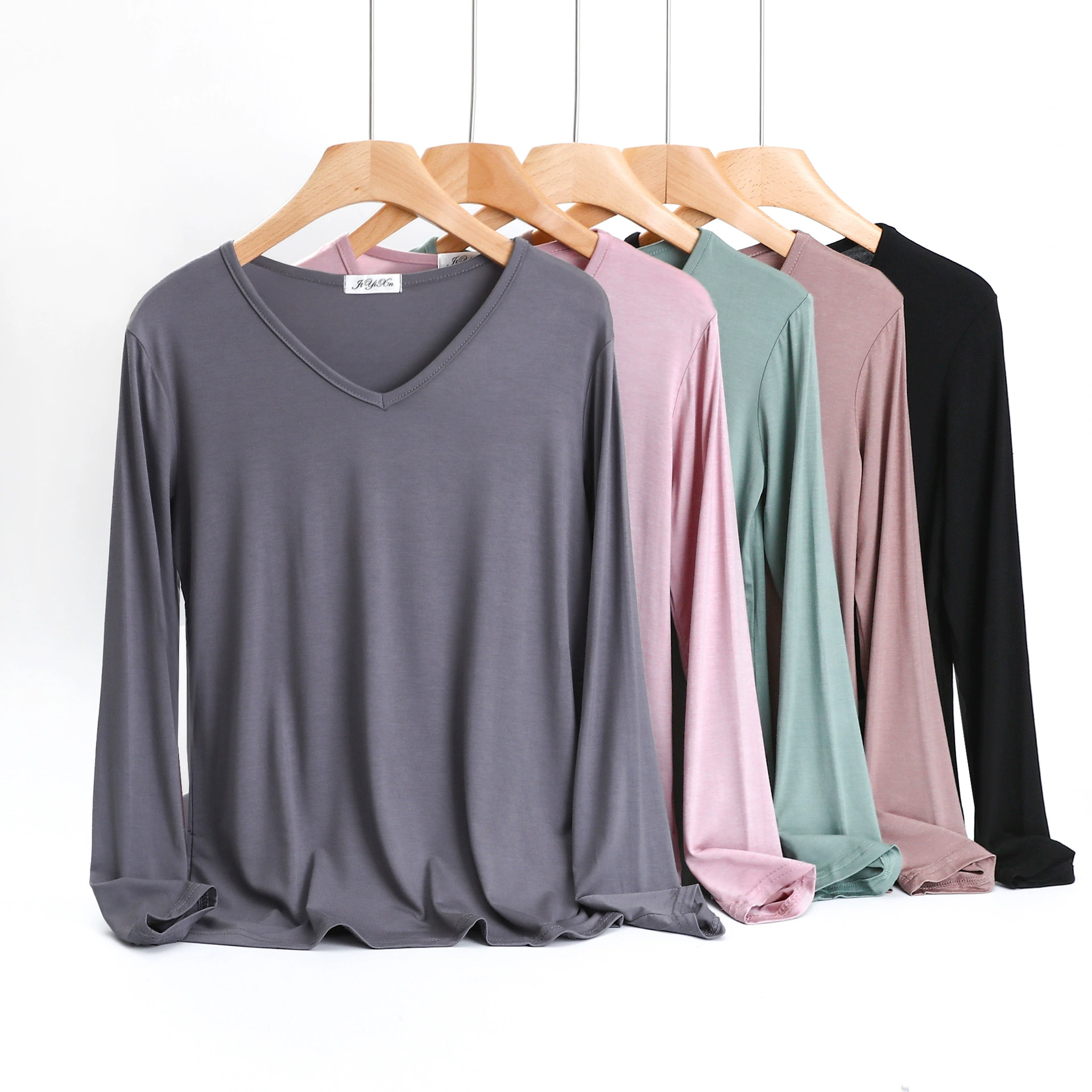 锦怡绚 Knitted base long-sleeve, slim fit, V-neckline