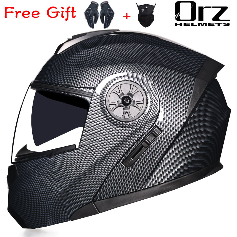 ORZ Casco de coche eléctrico Casco completo gris para hombres y mujeres Casco completo Casco pequeño Casco de cuatro estaciones Casco completo sin motocicleta