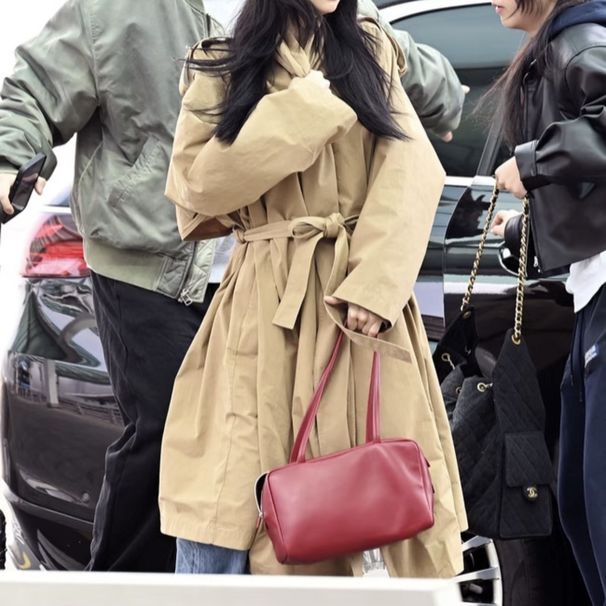 Jennie Style Row New Astra Bowling Bag Lambskin Shoulder Bag Commuter Handbag Underarm Bag Boston Bag - Thumbnail 3