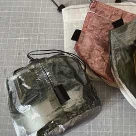 工厂定制户外露营徒步粗苯Cuben防水超轻抽绳气罐杂物药品收纳袋