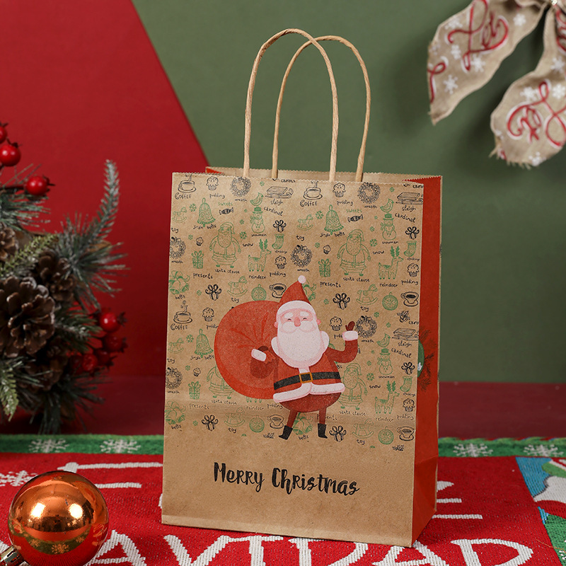 卸売りクリスマスプレゼント紙袋祝日パーティー包装クラフト紙袋平安夜キャンディープレゼント手提げ袋|undefined