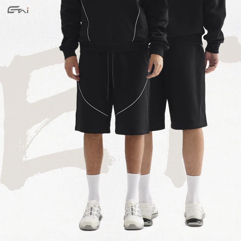 ETAI Hombre| Pantalones deportivos casuales, pantalones cortos de estilo americano, pantalones deportivos de algodón de peso pesado y sueltos.