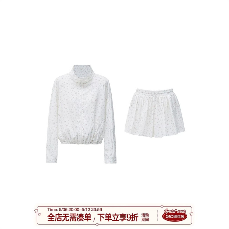 MoodBerry 碎花UPF50+透气轻薄衣女夏季防紫外线外套裤裙套装|undefined