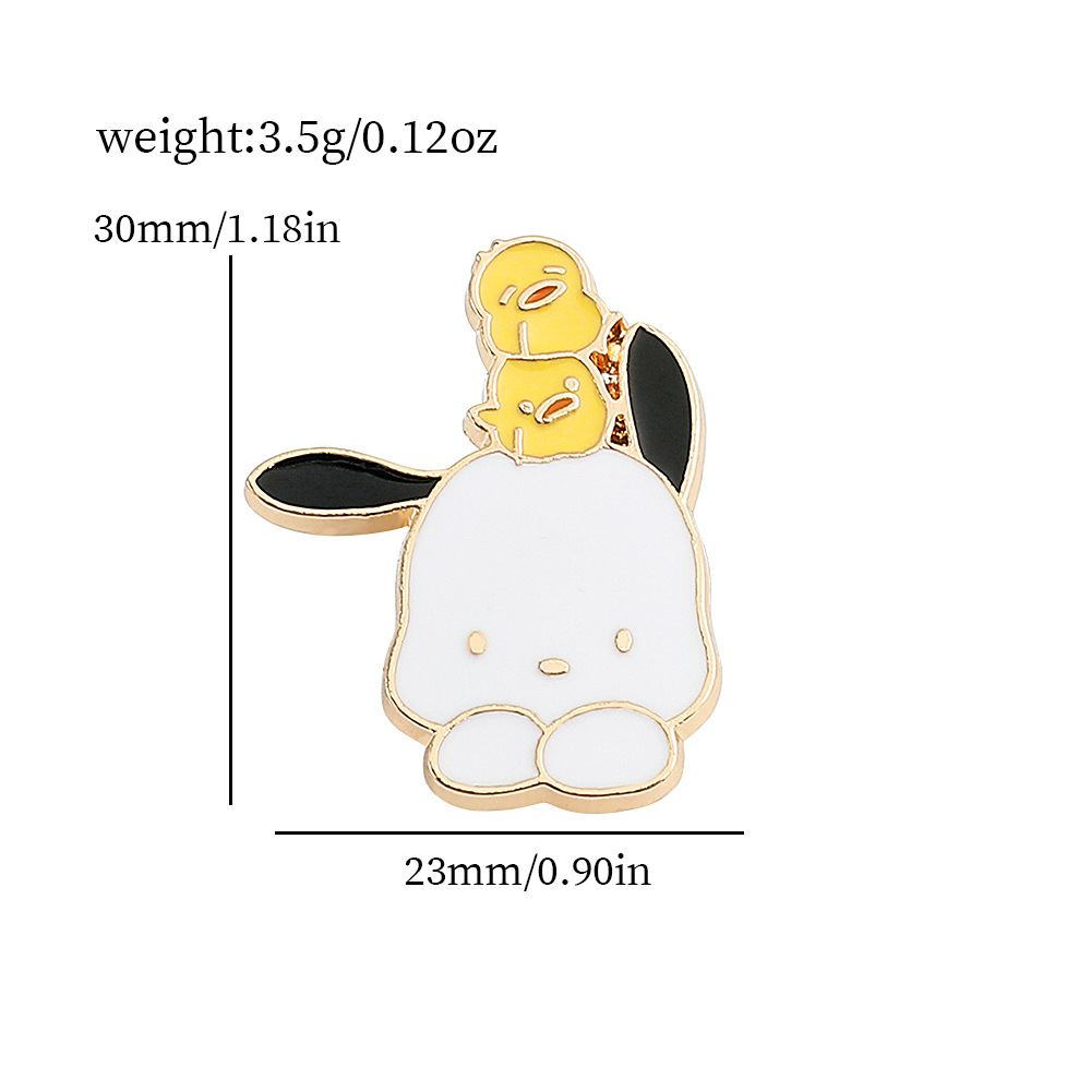 Venta caliente cien Sanrio serie de metal broche de dibujos animados coolomi Yugui perro KT gato todo-fósforo de moda insignia