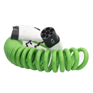 US Standard to European Standard New Energy Vehicle Charging Extension Cable Spring Wire type1 to type2 ev Charging Cable