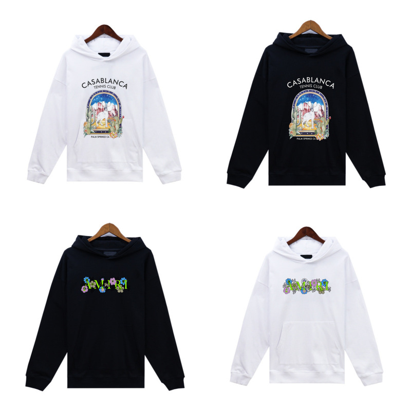 Casablanca Autumn and Winter New Tennis Club Court Letter Print Star Same Style Hooded Sweatshirt Jacket