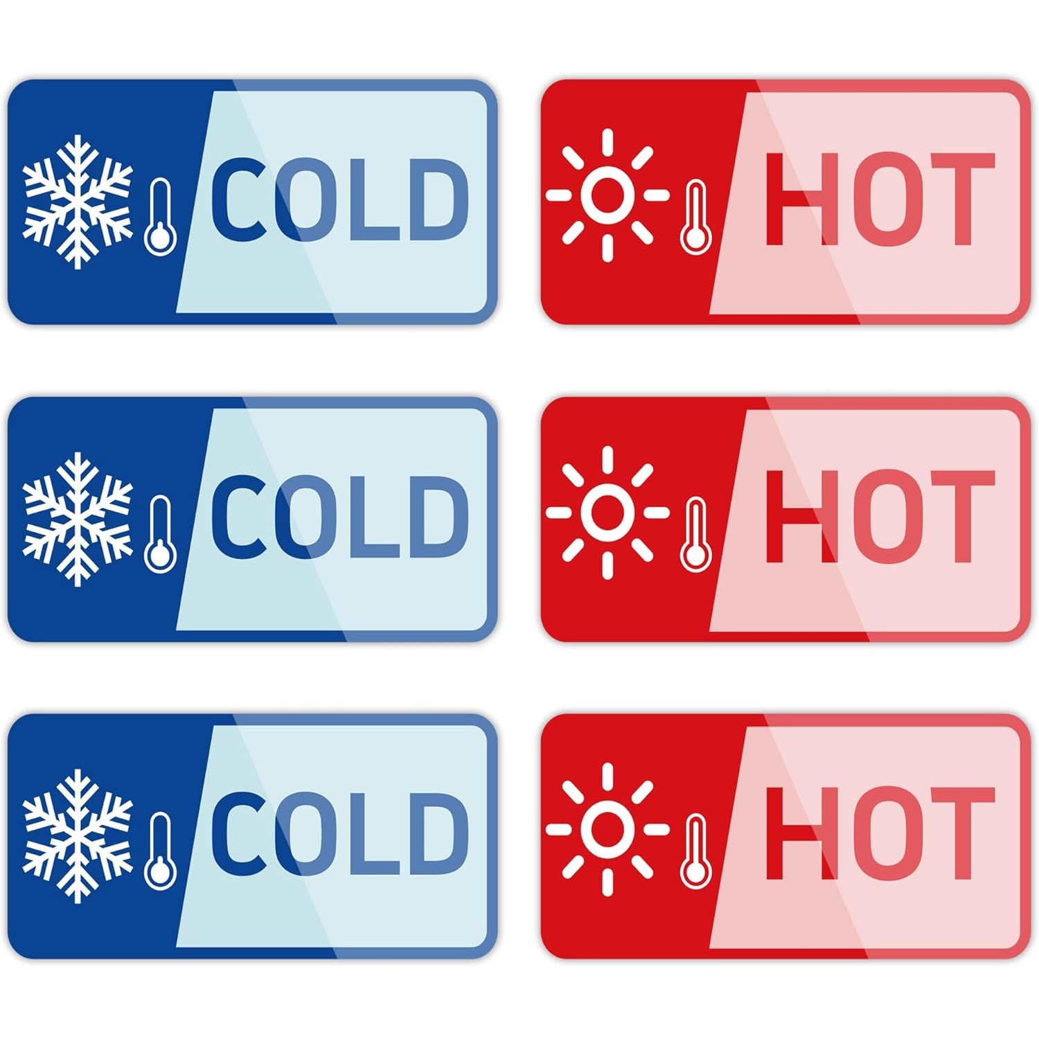 冷热水警示贴防水耐用适用于家庭幼儿园餐厅