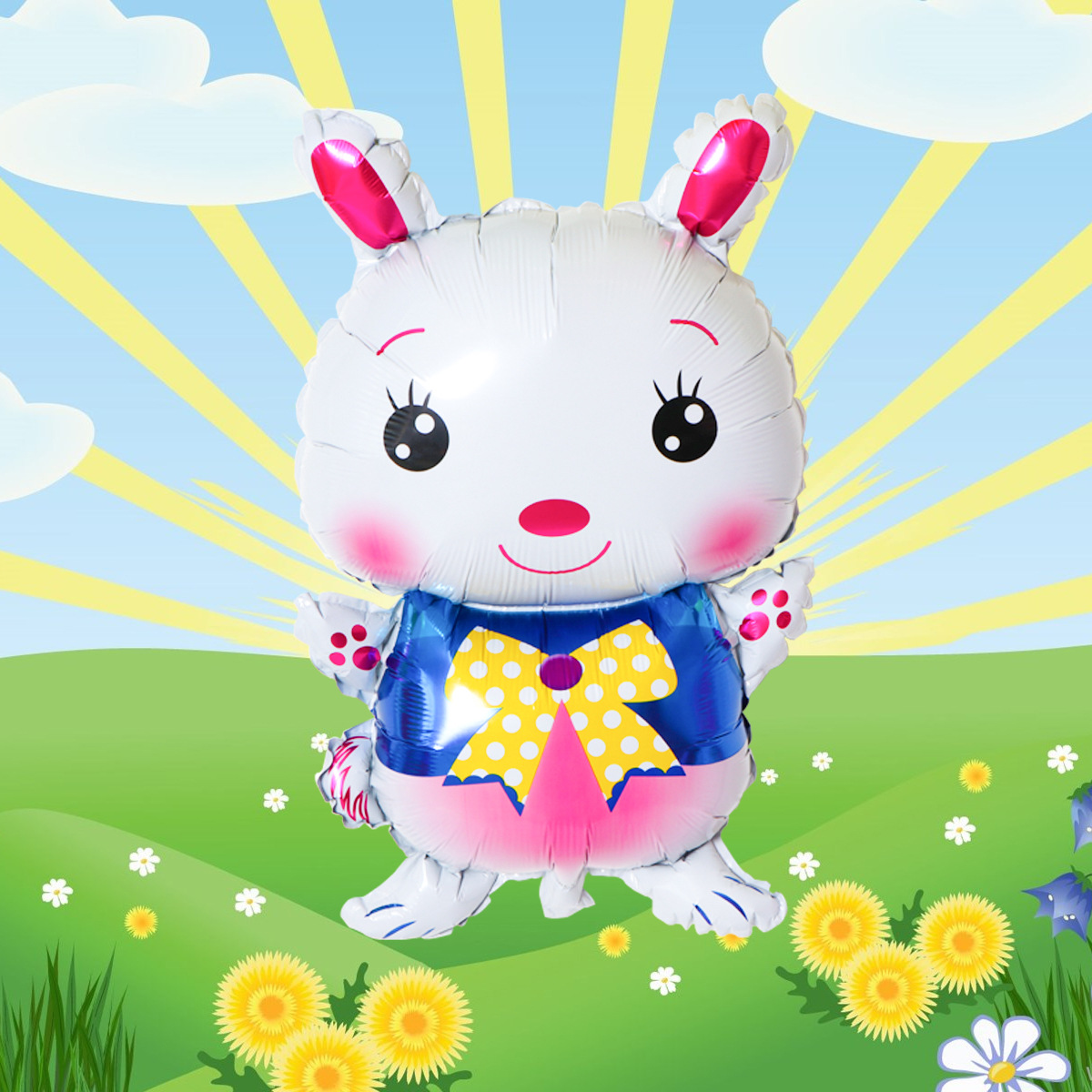 Pascua conejo bebé cumpleaños fiesta forma dibujos animados globo de aluminio gran ojo lindo selva conejo globo