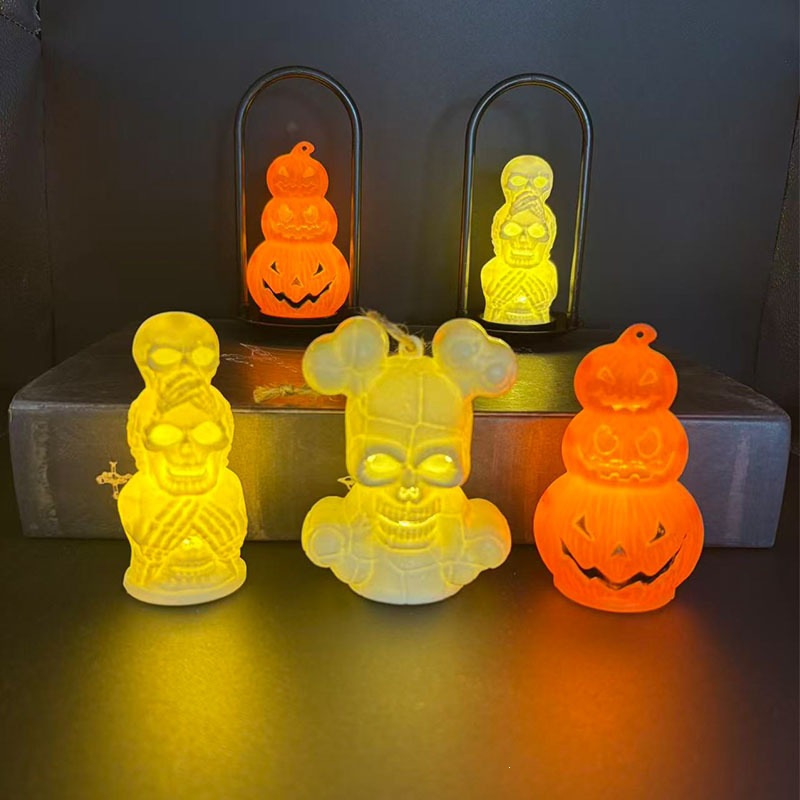 Decoración transfronteriza de Halloween lámpara de calabaza LED vela electrónica atmósfera decoración de props calavera decoración lámpara de noche