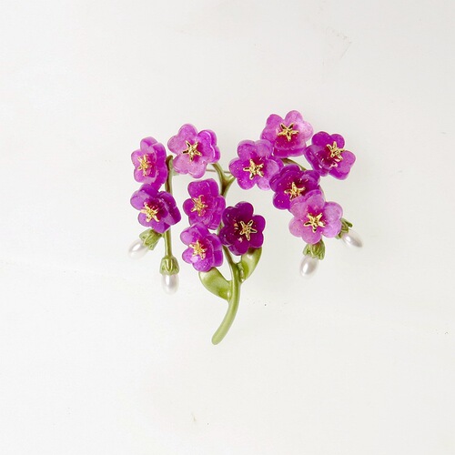 Forget-me-not plant leaf imitation pearl simple and beautiful fashionable creative accessory for women gift brooch badge