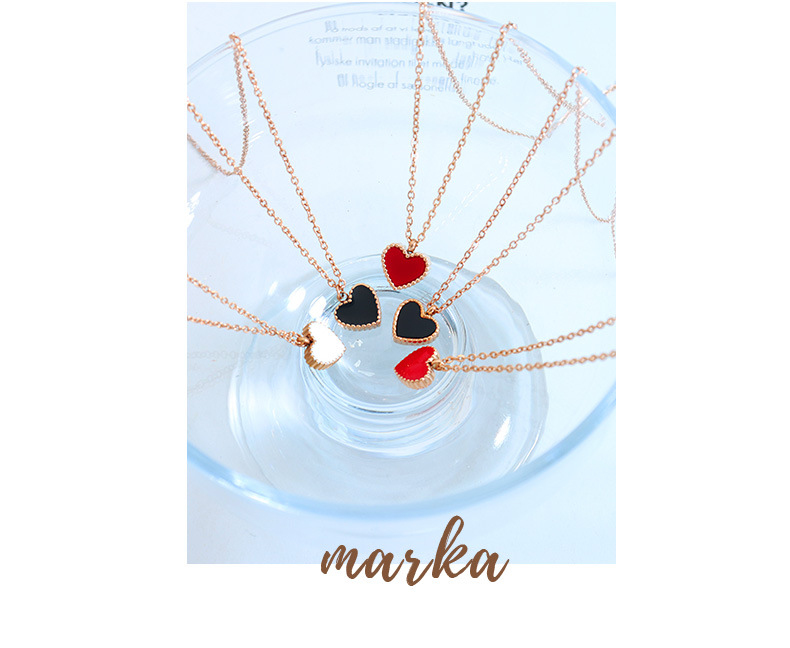 Fashion Heart Shape Arylic Titanium Steel Enamel Necklace 1 Piece