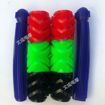 non-slip, sweat-absorbing, anti-freeze rubber covers, Motorcycle Handle Cover - tri-color-red-green-black-blue-brake-handle-cover