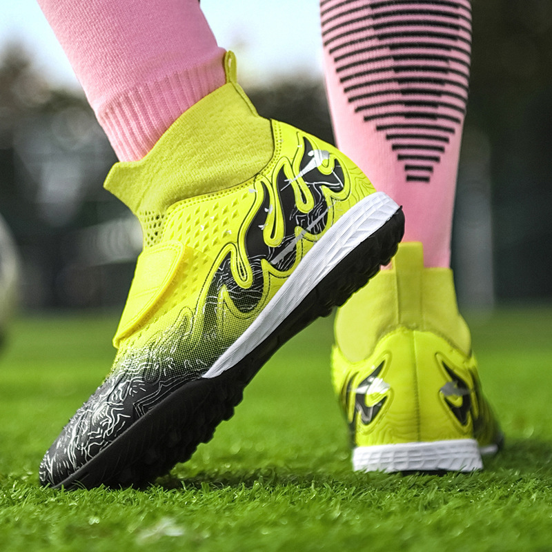 Tenis de Fútbol TF Infantil de PU y Caucho Antideslizante y Ligero para Césped Artificial