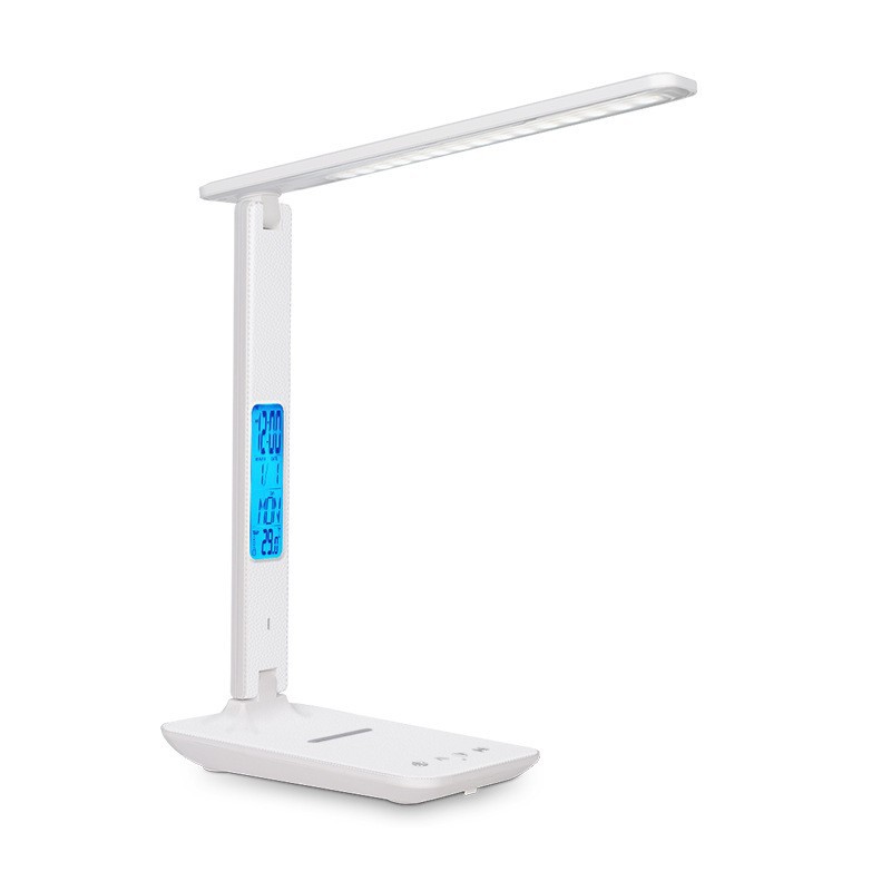 Lámpara de Escritorio LED 10W con Carga Inalámbrica Pantalla LCD y Atenuación Táctil para Estudio