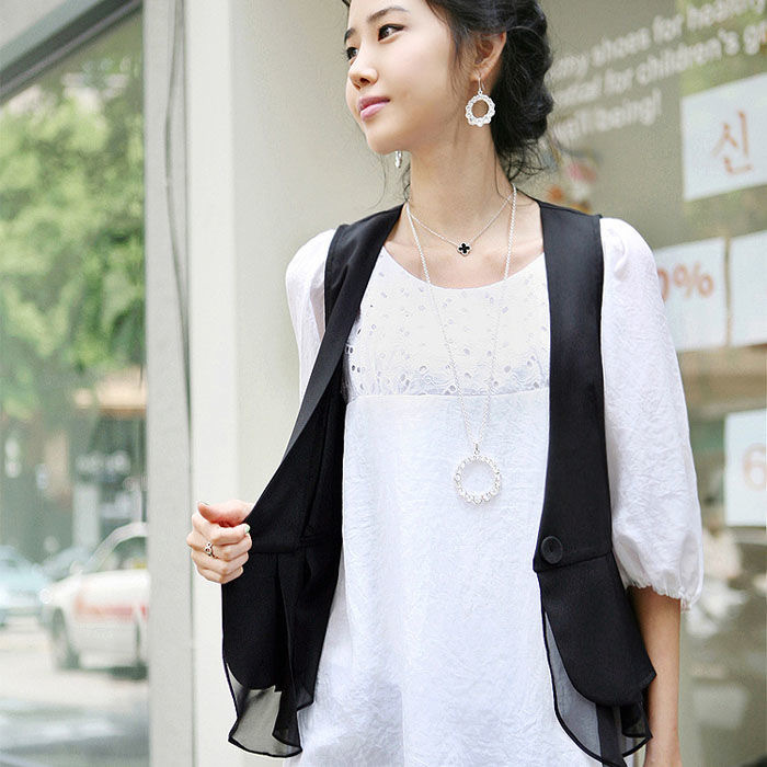 Chaleco corto de primavera, otoño y verano para mujer 2025, chaleco sin mangas, chaqueta delgada de estilo coreano, fácil de combinar, chaleco de traje ajustado.