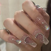 Chain, long nail stickers, nail sequins, fake nails for St. Valentine's Day for manicure