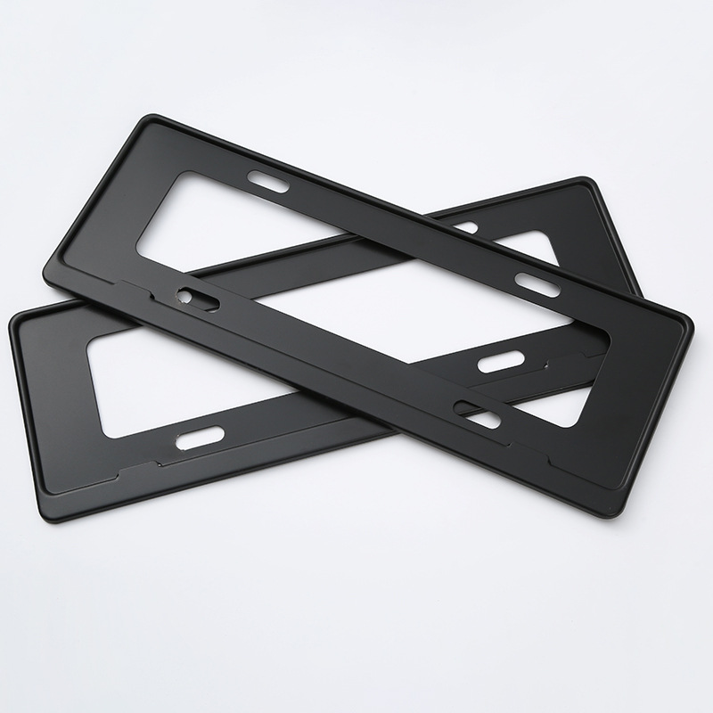 Marco de placa de licencia de aleación de aluminio de calibre medio transfronterizo negro de lujo nuevo marco de placa de licencia de calibre de tráfico fibra de carbono nuevo marco de placa de licencia estándar nacional