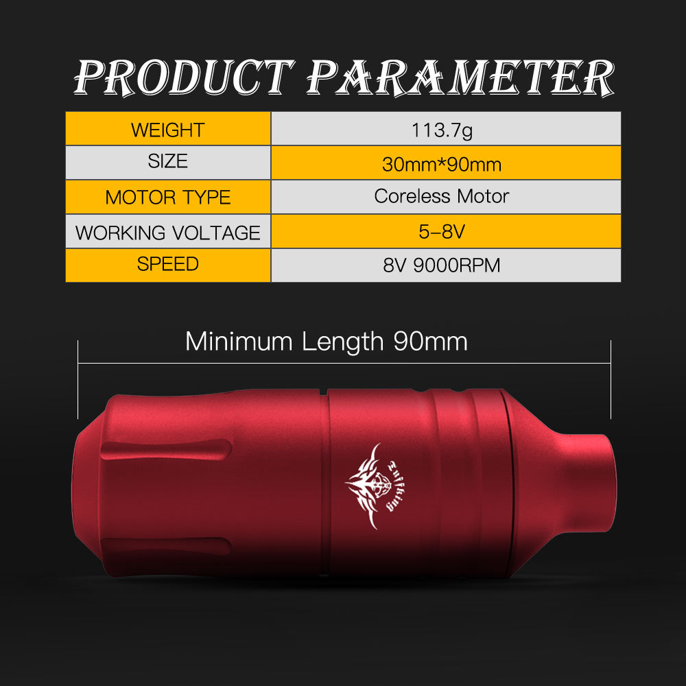 Tuffking diamante corto pluma tatuaje máquina tatuaje corto pluma DC cabeza pluma motor Herramienta tatuaje equipo