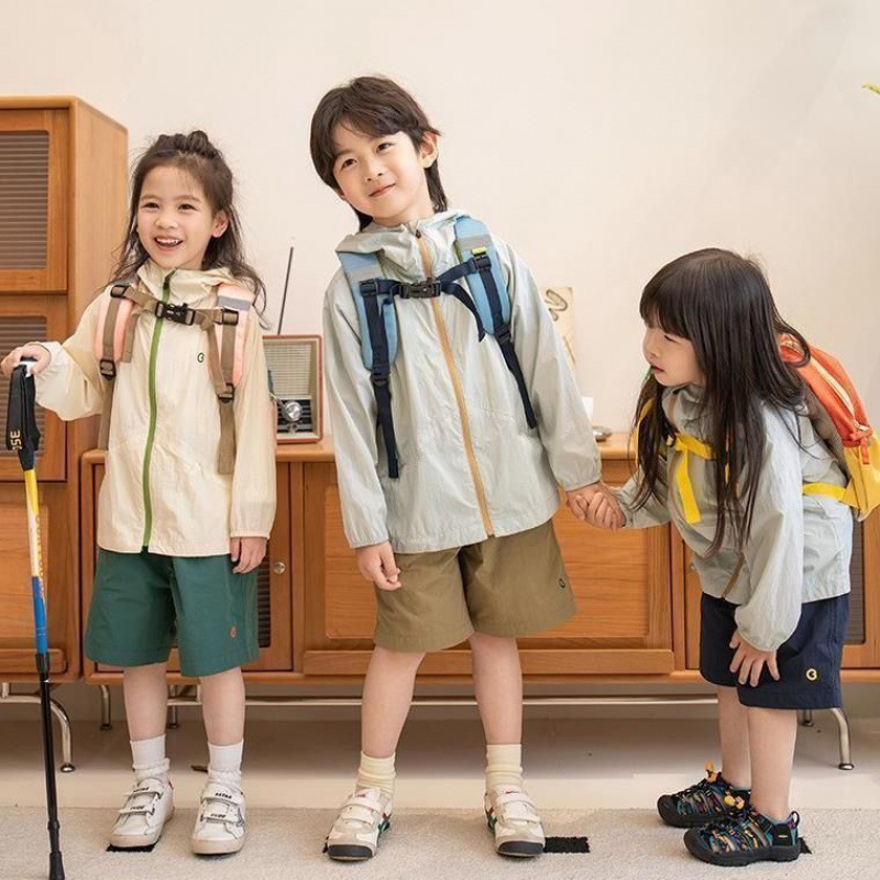 Boys and Girls 2025 Summer Contrasting Color Cool Kidsren's Sun Protection Clothing Original Yarn Sun Protection Clothing Air-Conditioned Clothing Breathable Thin Jacket