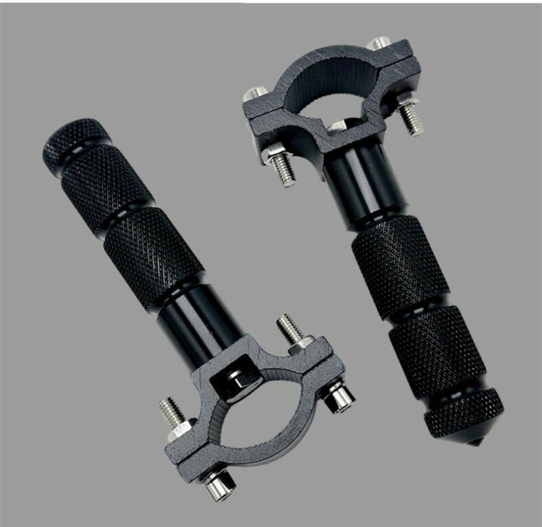Protective Bar Footrests, Widened Anti-Slip Motorcycle Modification Parts, Foldable Foot Pedals, Additional Footrests for Delivery Electric Vehicles, No Drilling Required