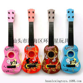 4弦儿童吉他 卡通钢丝吉他 可弹奏乐器 塑料吉它 仿真尤克里里