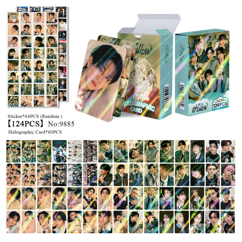 STRAYKID アルバム タータルチェーンカード ビッグヘッドステッカー 両面カラー印刷 LOMO カード フラッシュカード ホログラフィックカード 124 個|undefined