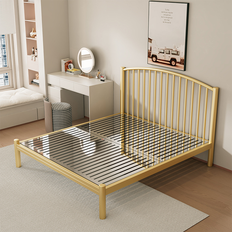 Soft curved bedside star gold + stainless steel bed board