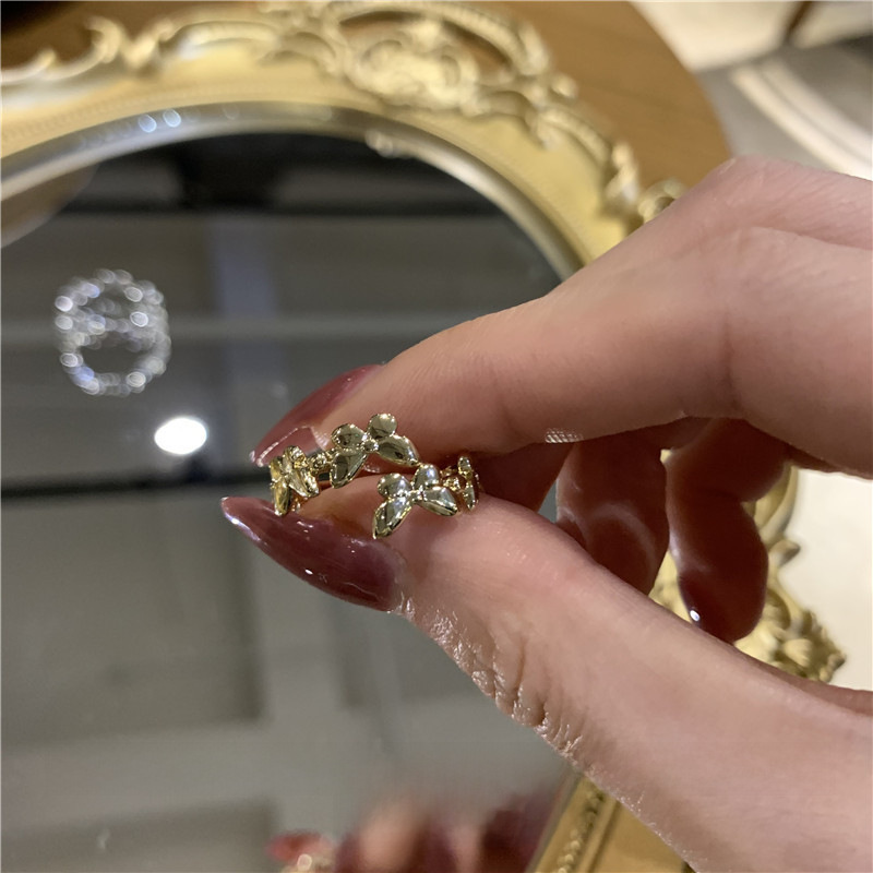 Butterfly Open Ring Women's Mori Korean Style Simple ins Niche Design Personalized Internet Celebrity Fashion Adjustable Ring_voghion.com