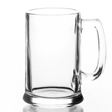 钢化带把玻璃茶杯茶楼泡茶杯子家用透明茶水杯扎啤杯加厚把杯