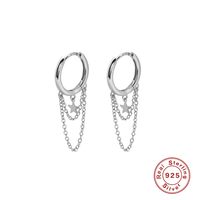 Chain, design pendant, fashionable trend brand earrings, silver 925 sample, trend of season, European style