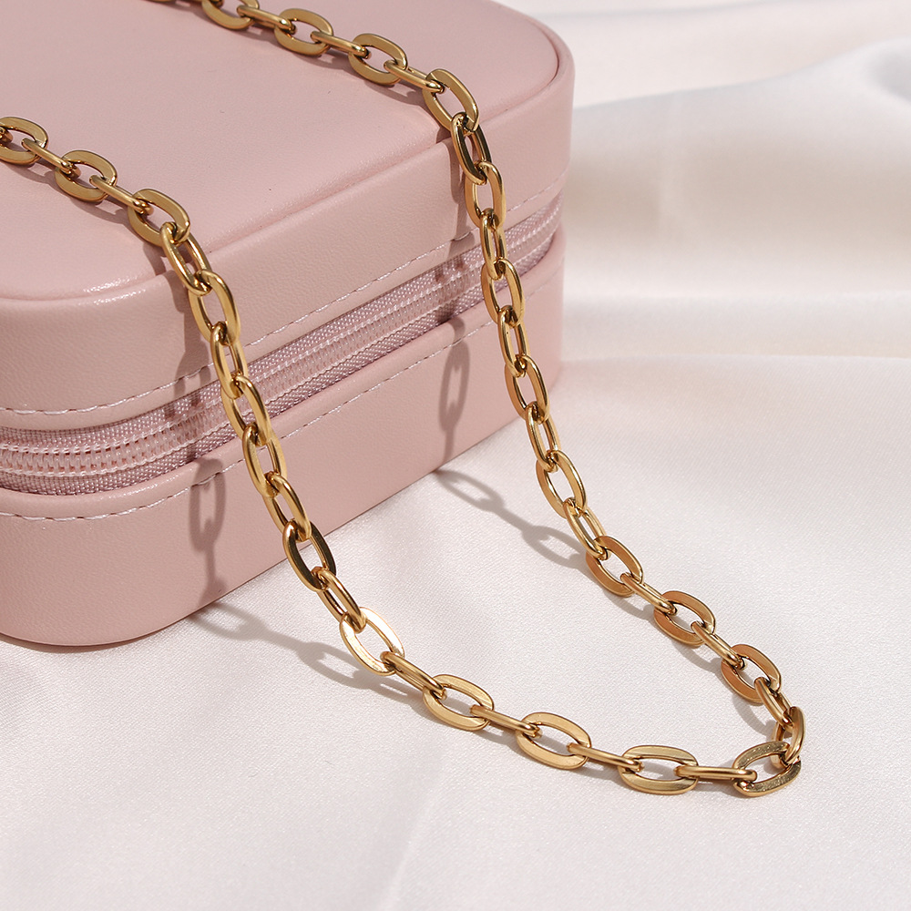 Fashion Geometric Stainless Steel Necklace Patchwork Plating Stainless Steel Necklaces