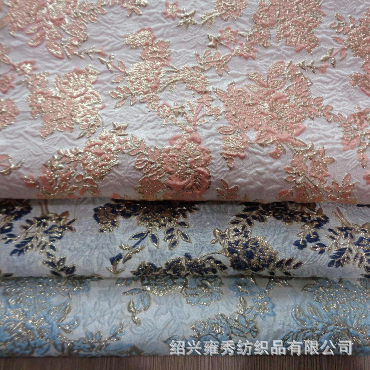 金丝起泡提花时装布YX1212泡泡立体花朵多色流行金丝提花
