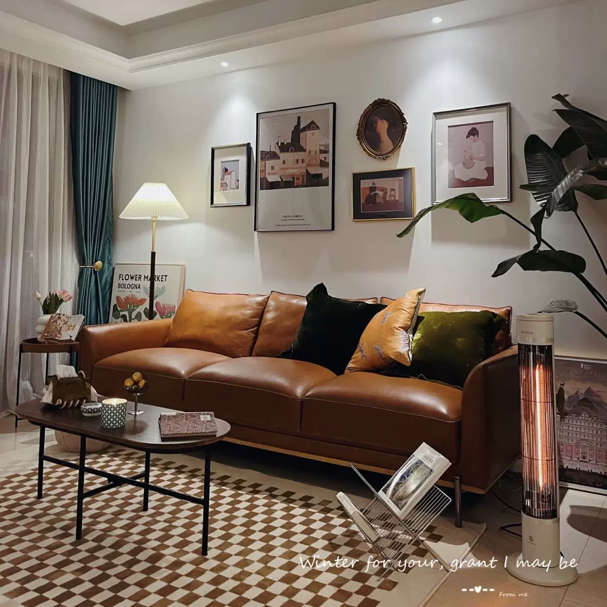 罗马设计感中古棋盘格地毯客厅茶几毯北欧ins风家用房间卧室地毯