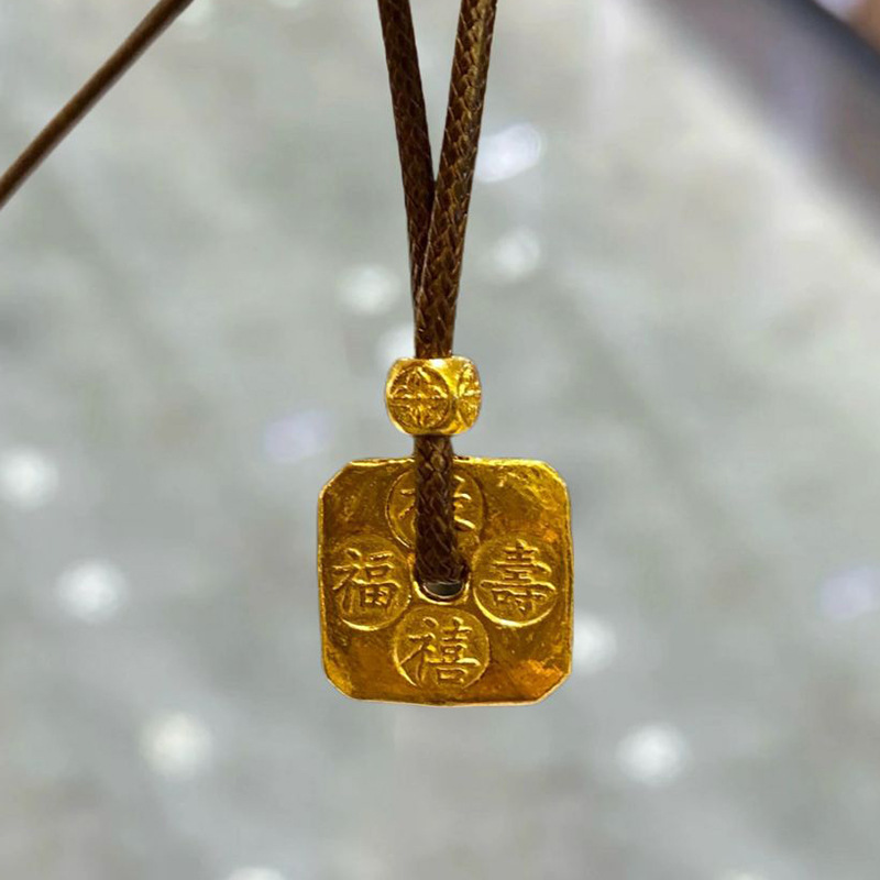 Xiaohongshuの人気のFulu Shouxiペンダント、古代フランススタイル、新しい中国風の安全バックル、絶妙なレトロな多用途ネックレス|undefined